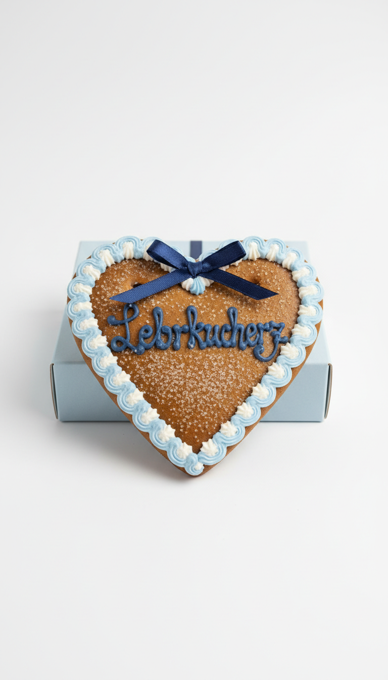 Lebkuchenherz mit goldener Honigglasur