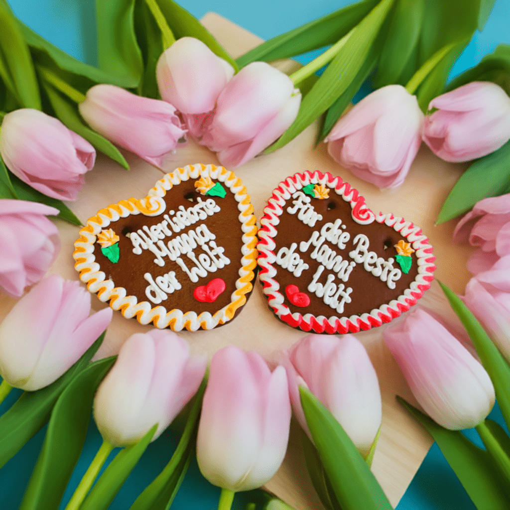 Lebkuchenherz 23 cm Spruch Allerliebste Mama ,liebste Mama ,1 Lebkuchenherz - Lebkuchenherzen-Fabrik