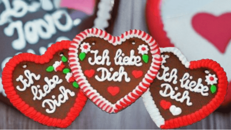 1 Wiesn Lebkuchenherz ,17 cm , Lebkuchenherzen Sprüche Ich liebe Dich ,Großhandel - Lebkuchenherzen-Fabrik