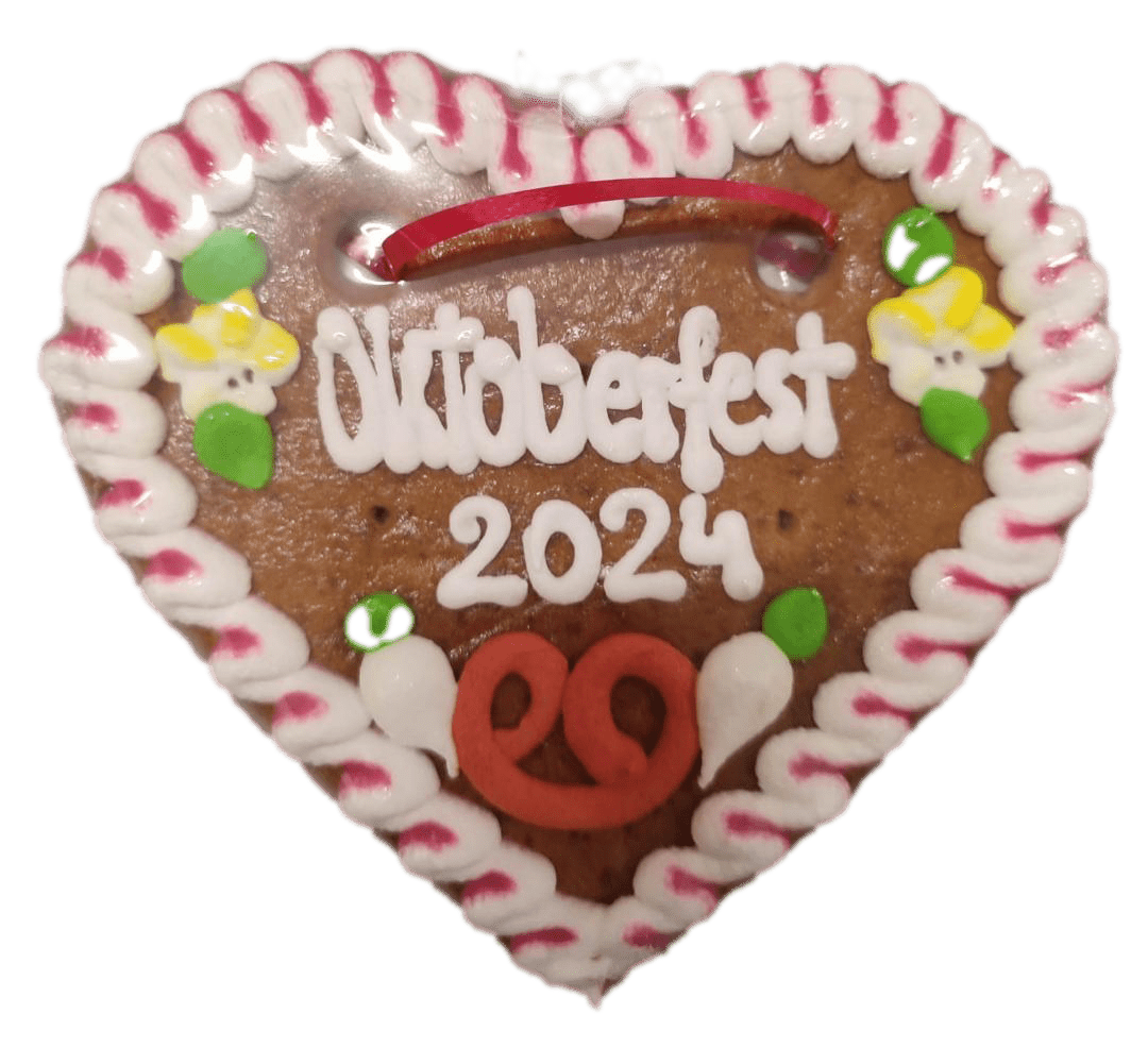 Lebkuchenherzen Spruch Oktoberfest 2025 - 17 cm , 1 Lebkuchenherz rw