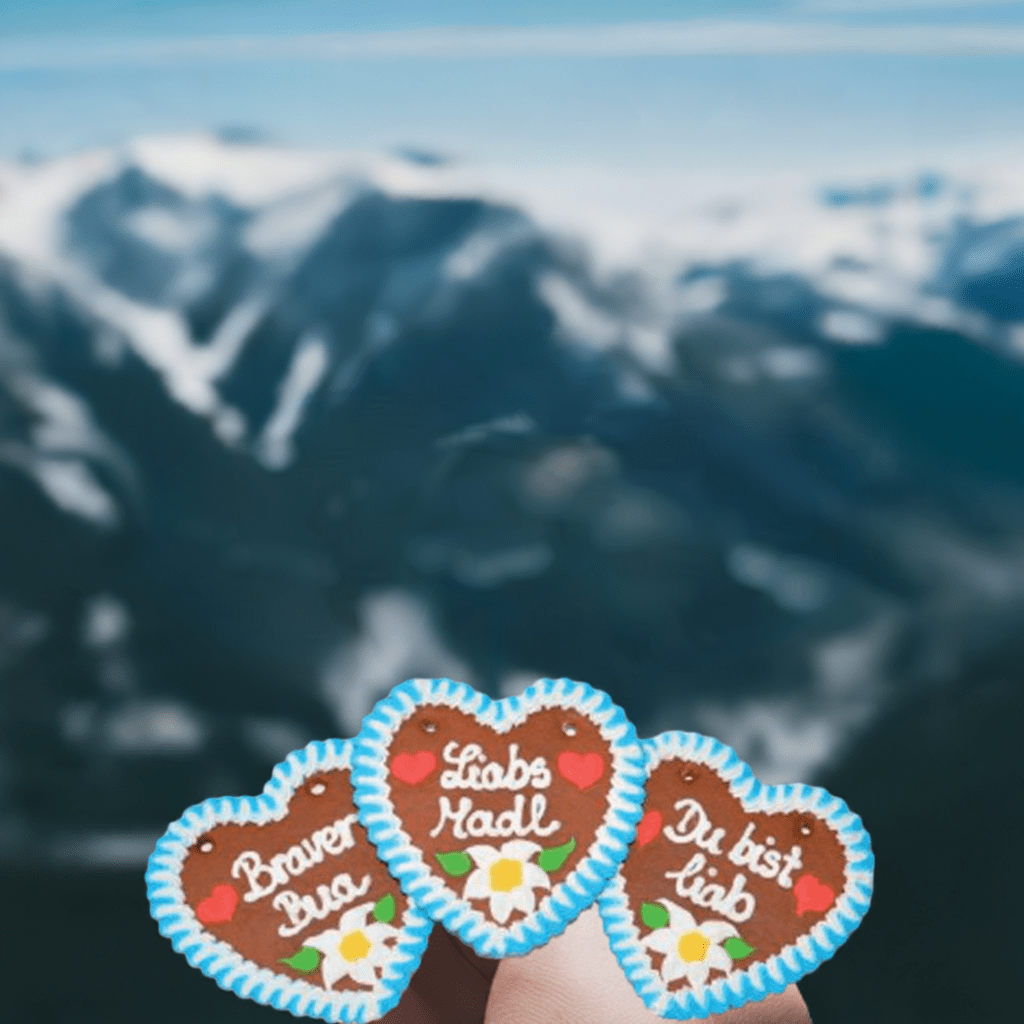 1 Wiesn Lebkuchenherz Spruch bayrisch,17 cm - Lebkuchenherzen-Fabrik