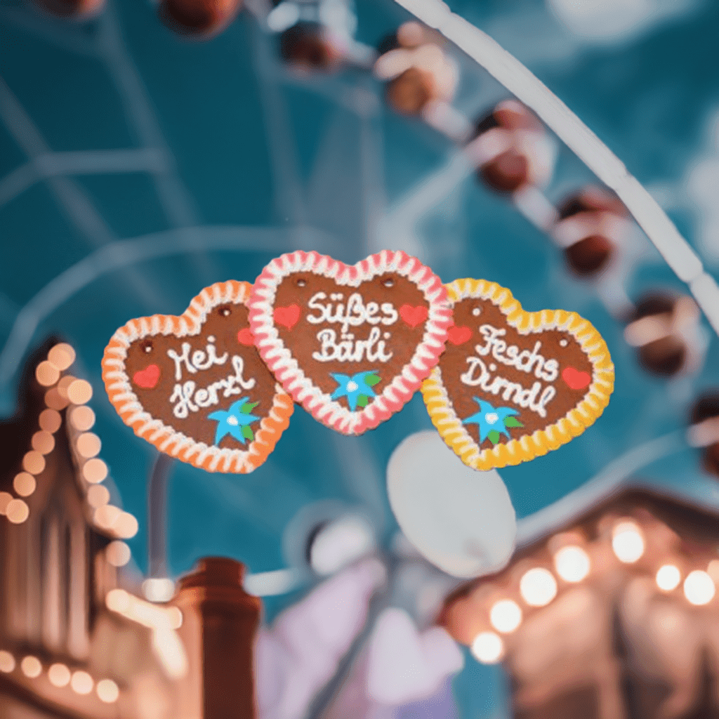 1 Wiesn Lebkuchenherz ,17 cm, Lebkuchenherzen Spruch bayrisch, Lieferant - Lebkuchenherzen-Fabrik