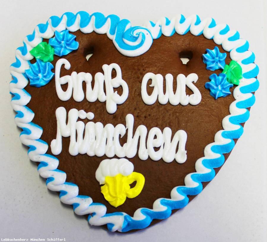 Gruß aus München 1 Lebkuchenherz - Lebkuchenherzen-Fabrik