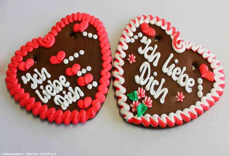 Lebkuchenherzen Spruch Ich lieb Dich 23 cm,rot/weiss , 1 Lebkuchenherz