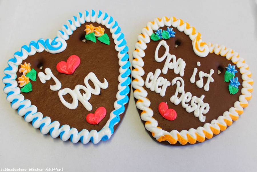 Lebkuchenherz Spruch I Love Opa ,Opa ist der Beste ,1 Lebkuchenherz - Lebkuchenherzen-Fabrik