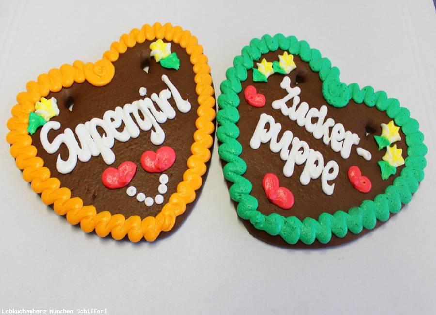 Lebkuchenherzen Spruch Supergirl oder Zuckerpuppe, 1 Lebkuchenherz - Lebkuchenherzen-Fabrik