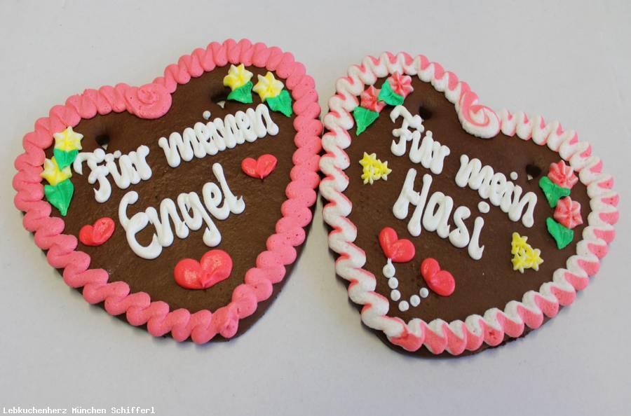 Lebkuchenherz Spruch, Für mein Hasi ,Für meinen Engel, 1 Lebkuchenherz - Lebkuchenherzen-Fabrik