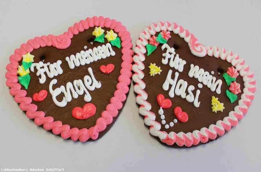 Lebkuchenherz Spruch, Für mein Hasi ,Für meinen Engel, 1 Lebkuchenherz