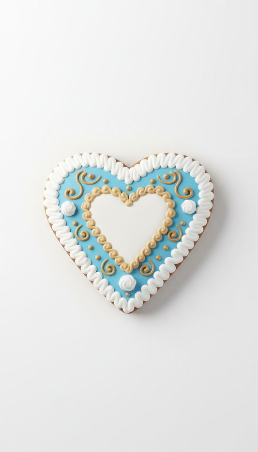 Lebkuchenherz mit klassischem Zuckerguss