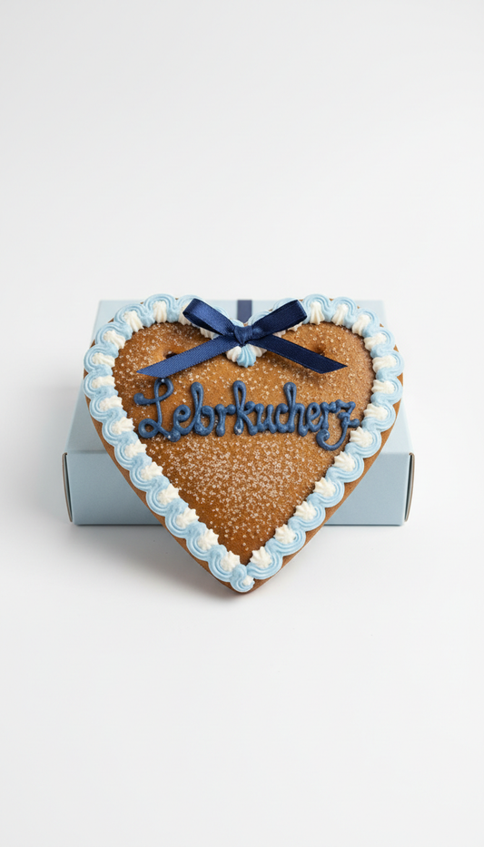 Lebkuchenherz mit goldener Honigglasur