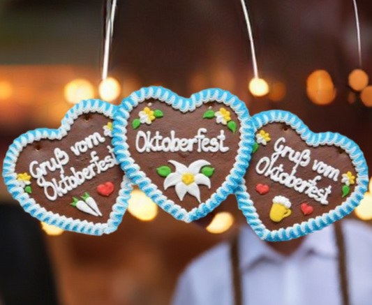 Lebkuchenherz blau/weiss Oktoberfest 17 cm 