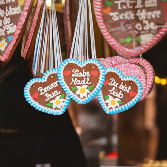 1 Wiesn gingerbread heart saying Bavarian, 17 cm