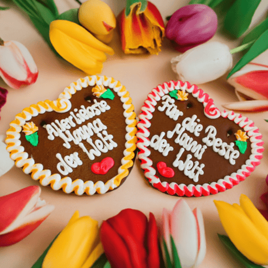 Lebkuchenherz  23 cm Spruch Allerliebste Mama ,liebste Mama ,1 Lebkuchenherz - Lebkuchenherzen-Fabrik