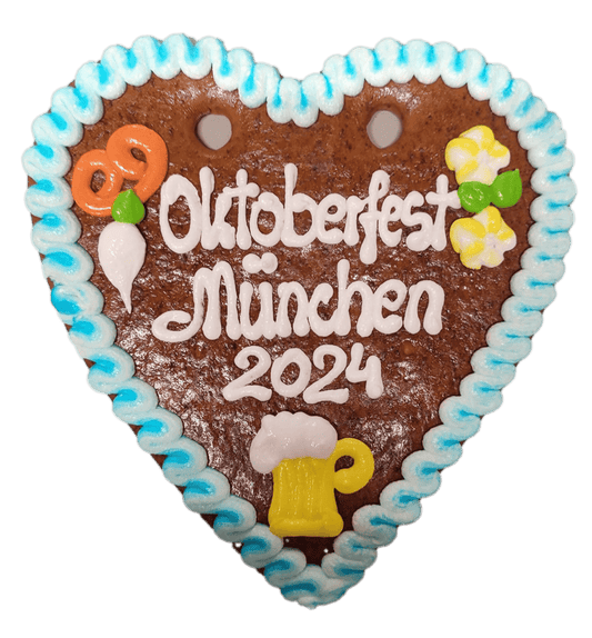 Lebkuchenherzen Spruch   Oktoberfest München 2025    22 x 23 cm , 1 Stück - Lebkuchenherzen-Fabrik