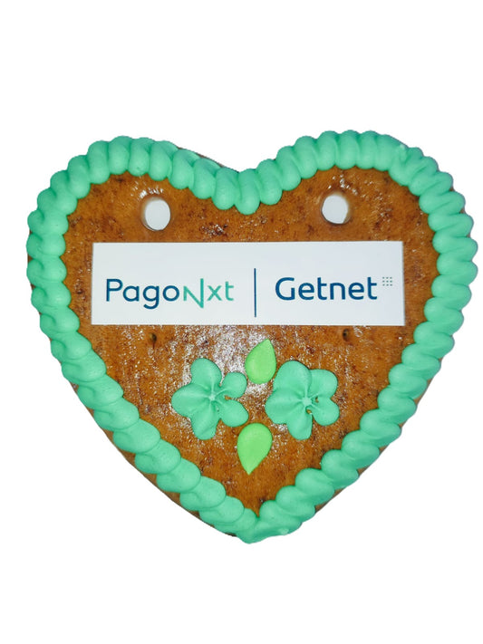 Lebkuchenherzen 13 cm mit Logo | Lebkuchenherzen-Fabrik - Lebkuchenherzen-Fabrik