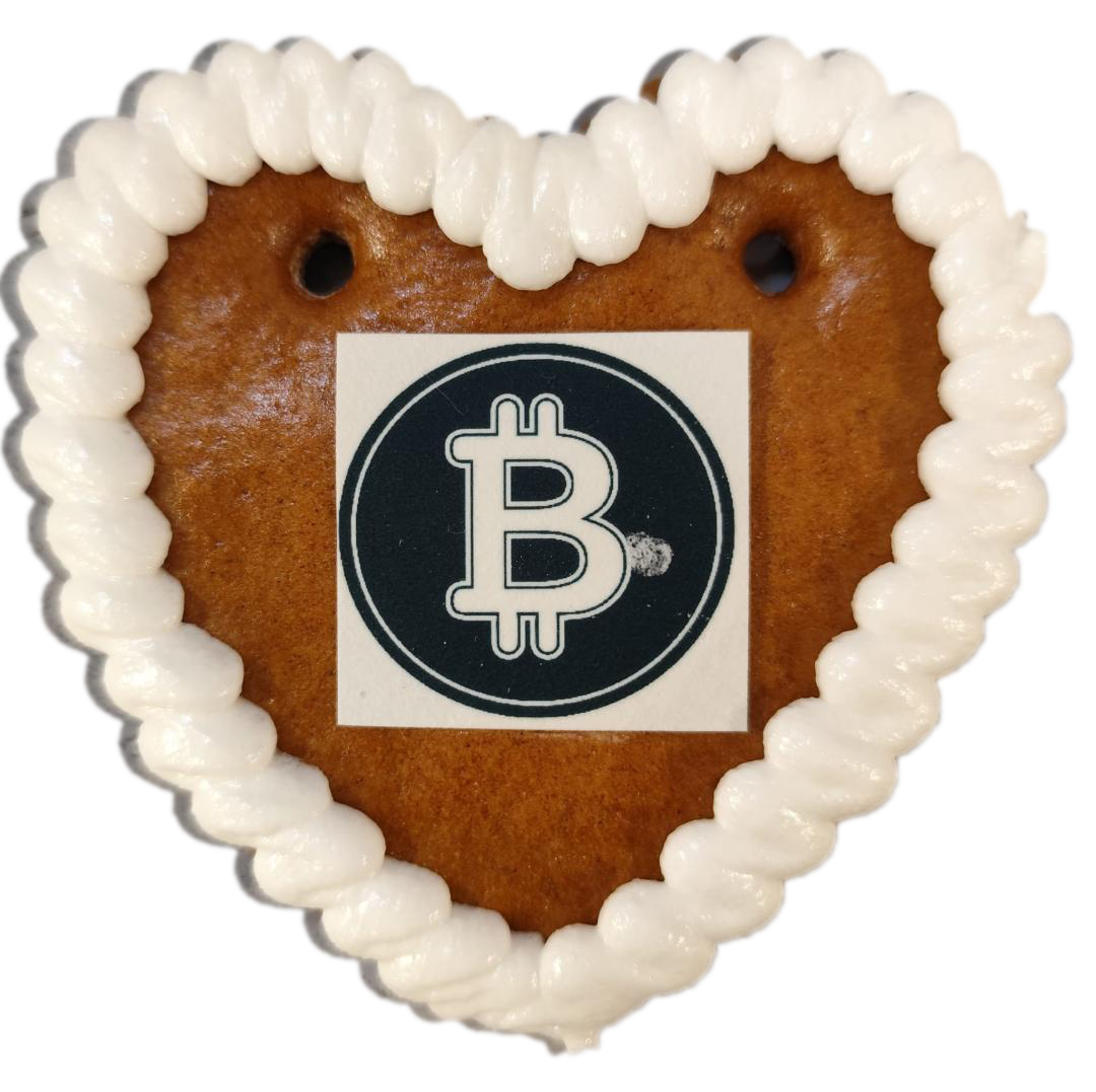 Lebkuchenherz mit 10 cm Größe und Logo, traditionelles deutsches Lebkuchenherz von Lebkuchenherzen-Fabrik, detailreich dekoriert