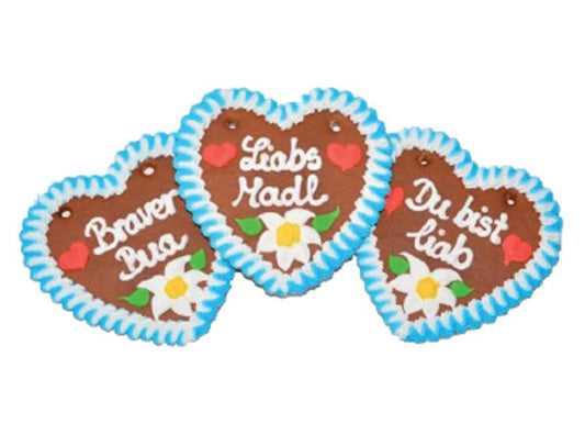 1 Wiesn Lebkuchenherz, 17 cm,  Lebkuchenherzen Spruch bayrisch,  Lieferant