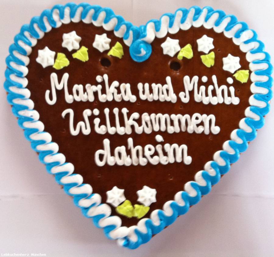 Lebkuchenherz 500 Gramm mit individuellem Text ca.36 x 34 cm - Online Kaufhaus München