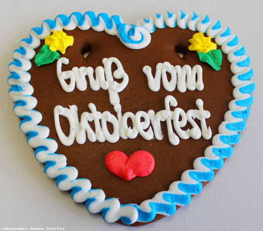 Lebkuchenherzen Spruch Gruß vom Oktoberfest - Online Kaufhaus München