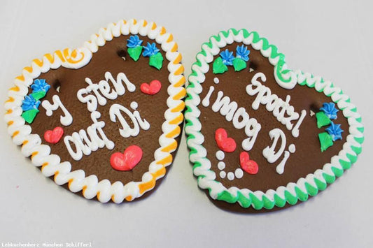 Lebkuchenherzen bayrische Sprüche  Gastro,Catering 1 Lebkuchenherz - Lebkuchenherzen-Fabrik