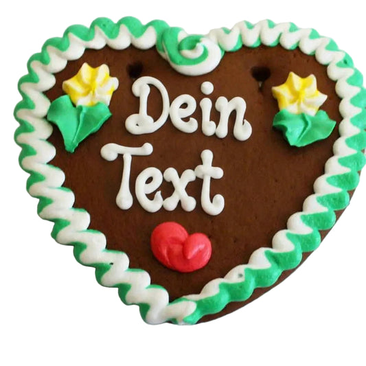 Lebkuchenherz Dein Text  ca.100 Gramm mit individuellem Text ca.17 cm