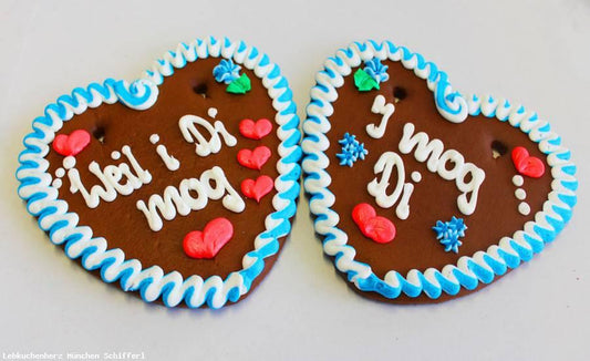 Lebkuchenherzen Sprüche Weil i Di mog , I mog Di , 1 Lebkuchenherz - Lebkuchenherzen-Fabrik